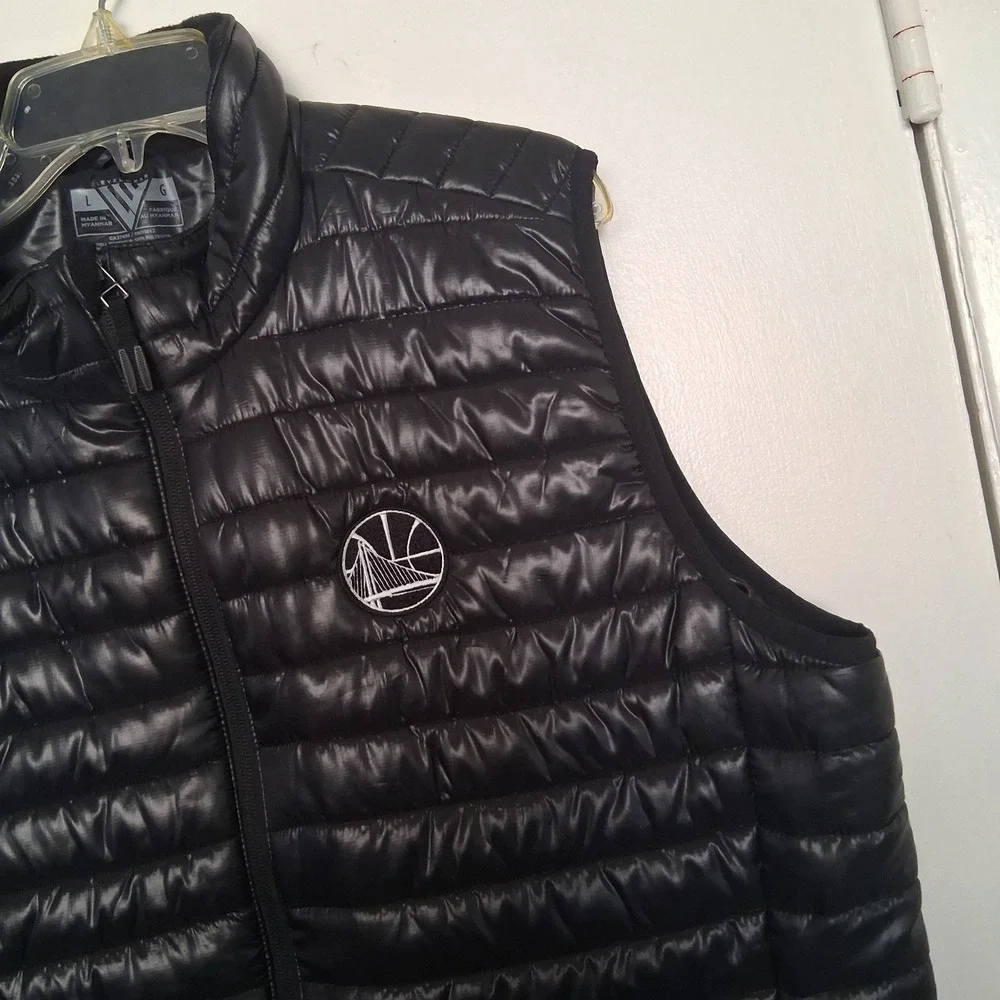 Levelwear NBA Golden State Warriors‎ Men's Large Black Puffer Packable Vest